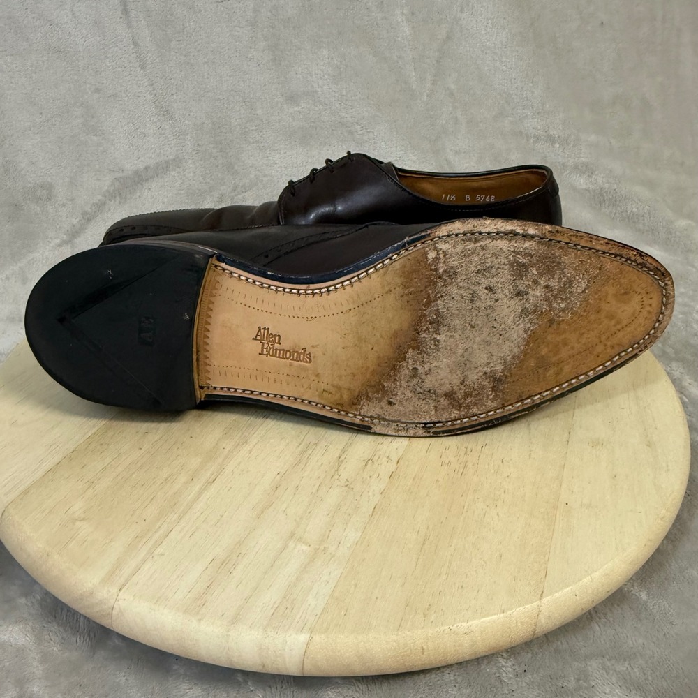 Allen Edmonds Wendell Mens 11.5 B Brown Leather Split Toe Derby Dress Shoes 5768 - Picture 14 of 16